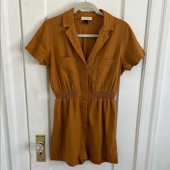 Universal Thread Rust Linen Blend Romper XS​​ - Picture 4 of 9